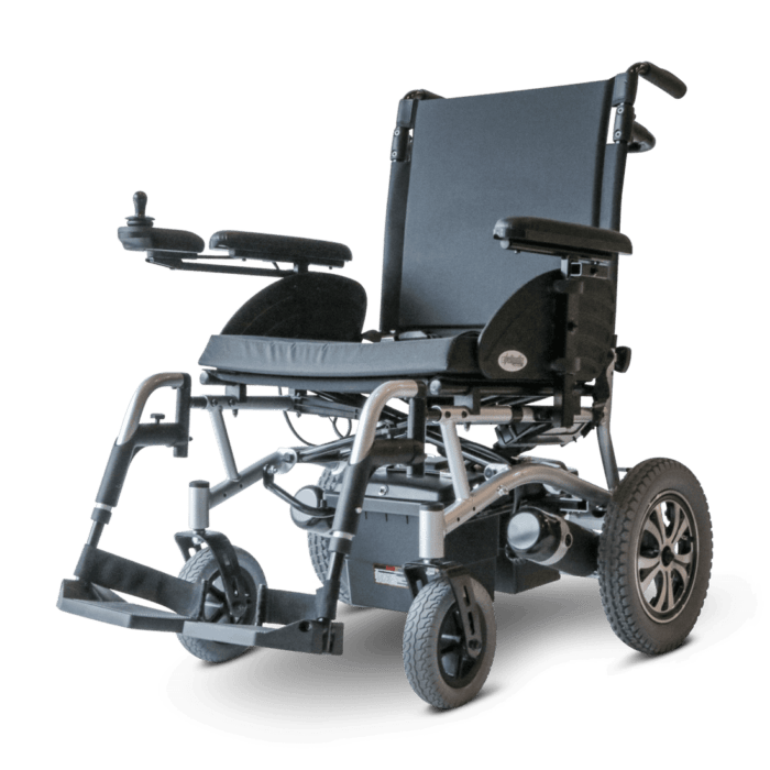 EWheels EW-M47 Heavy Duty Folding Power Wheelchair Silver